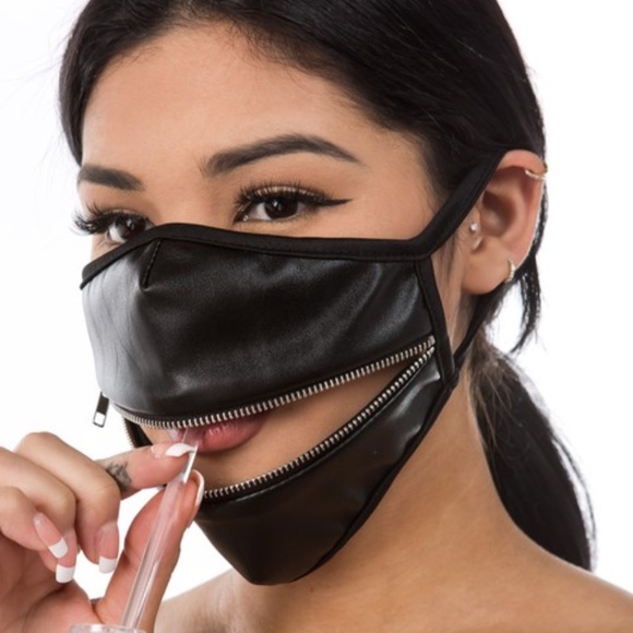 Nu Shuz Accessories - MADE USA Eat Drink and be Merry Zipper Face Mask